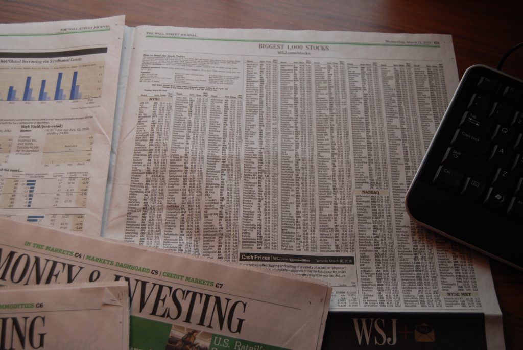 Newspaper with retirement investment options