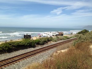 Retiring in California might include RVs lining the Pacific Coast - right on the beach.  How is that for a view!