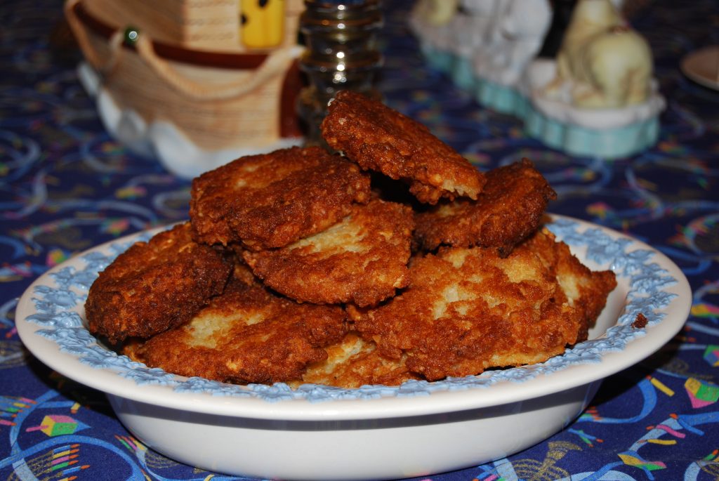 plate of latkes while pondering retirement