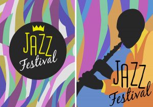 colorful posters of a jazz festival 