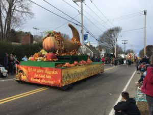 The cornucopia float in Plymouth Thanksgiving parade
