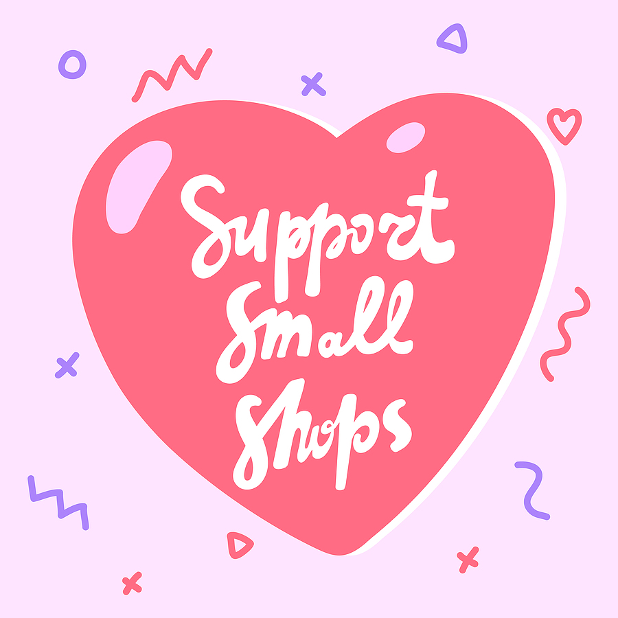 heart with support small shops