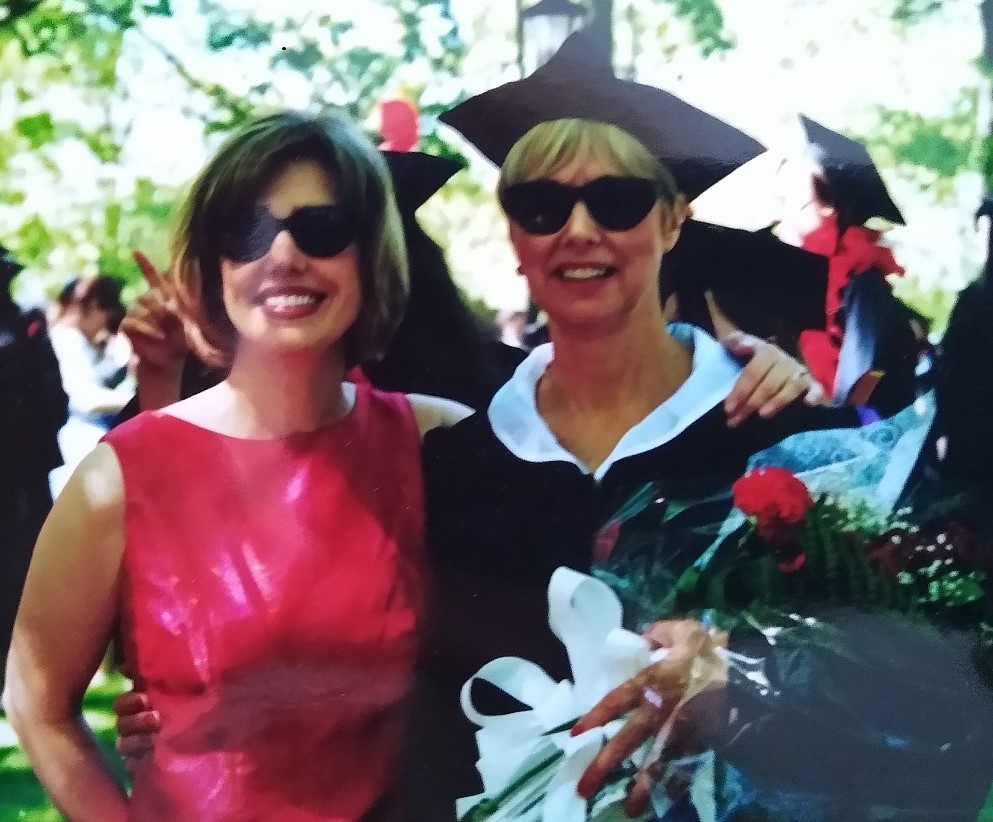 Beautiful photo of Val with Shannon at Val's graduation - one of the boomers reinventing retirement