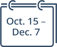 calendare page Oct 15 - Dec 7 for Part D open enrollment season