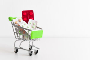 Shopping cart with drug to illustrate Medicare Part D plan shopping