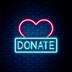 Image of a donate sign for choosing your charities