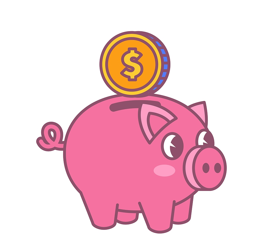 Pink piggy bank representing the reserve account...and the reason why social security is not going bankrupt.