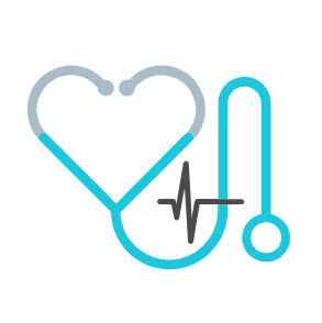icon of a stethoscope in the shape of a heart
