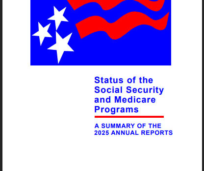 Cover of the 2025 Social Security trustees report summary book