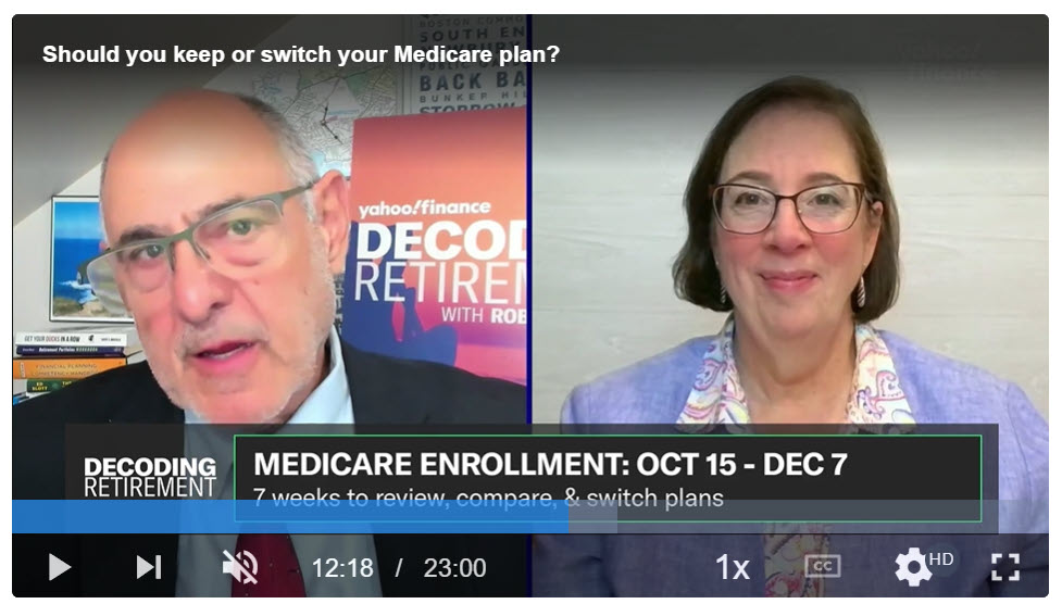 Screenshot of Bob Powell and Marcia Mantell on a Decoding Retirement video