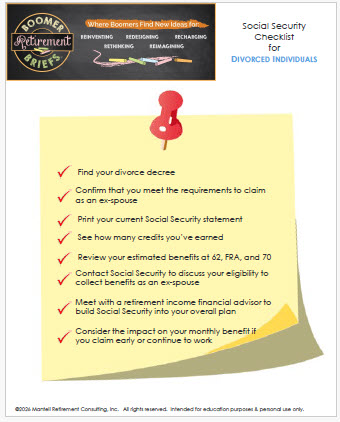 Picture of a Social Security checklist for divorced individuals