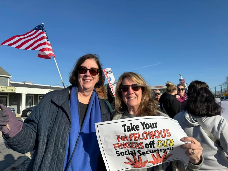 A friend and me attending the Save Social Security rally in March 2025