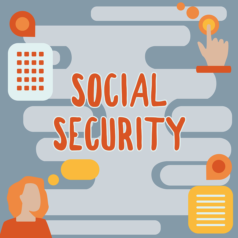concept graphic of calculating social security
