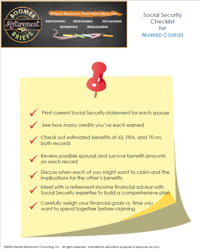 Image of the checklist for Social Security for Married couples