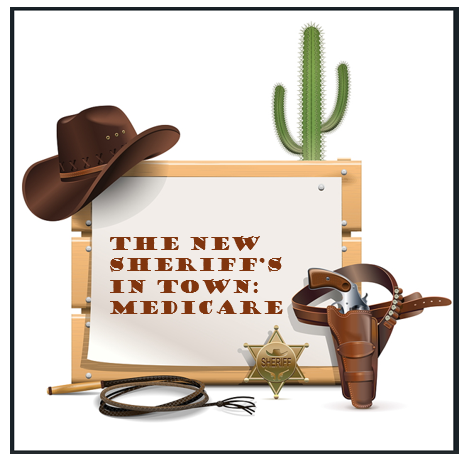picture frame with sheriff symbols: cowboy hat, sheriff badge, cactus, etc.