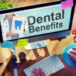 laptop with person researching dental plans and Medicare